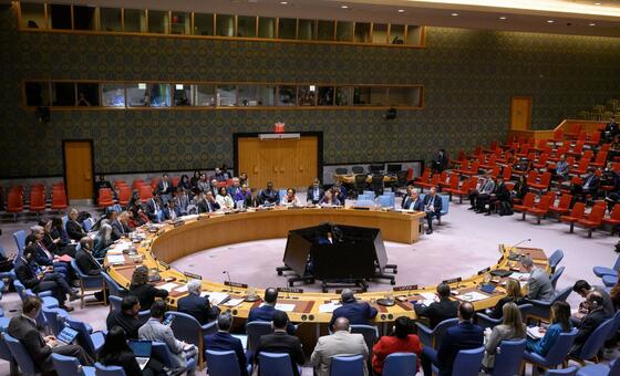 أحد اجتماعات مجلس الأمن الدولي المكون من 15 عضوا منهم 5 دائمو العضوية